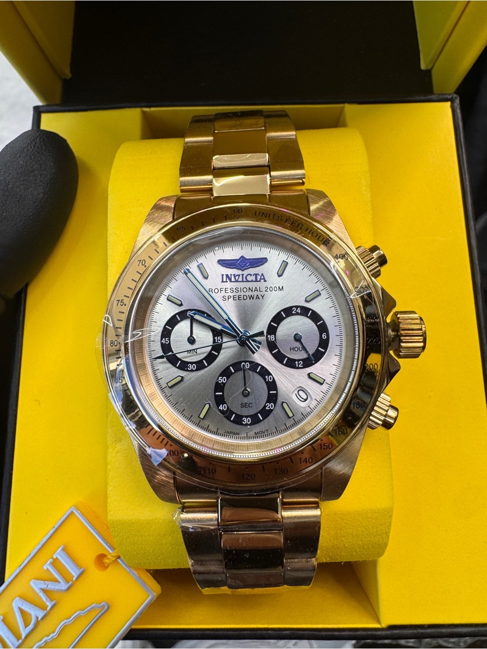 Invicta Gold Men's Speedway Chronograph Watch with Silver Dial